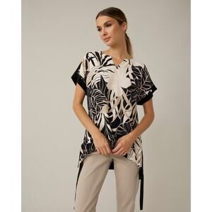 Joseph Ribkoff Tie Detail Top Style 221234 - Beige/Black NWT